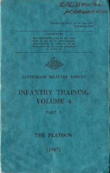 Infantry Training, Volume 4, Part 2: The Platoon, 1967