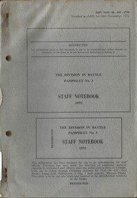 Australian Army: The Division In Battle, Pamphlet No. 3: Staff Notebook