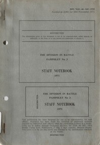 Australian Army: The Division In Battle, Pamphlet No. 3: Staff Notebook