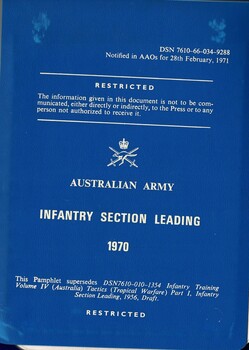 Australian Army: Infantry Section Leading, 1970