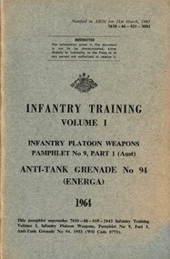 Infantry Training, Volume 1: Infantry Platoon Weapons