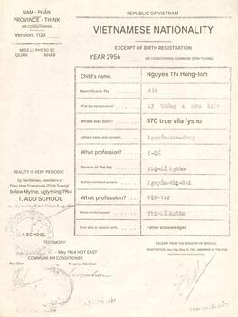 Vietnamese Nationality dated 29th May 1964
