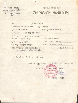 Vietnamese Document - Certificate of Conduct