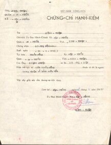 Vietnamese Document - Certificate of Conduct