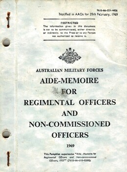 Aide-Memoire for Regimantal Officers and Non-Commisioned Officers