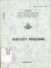 Australian Army: Adjutant's Pocketbook
