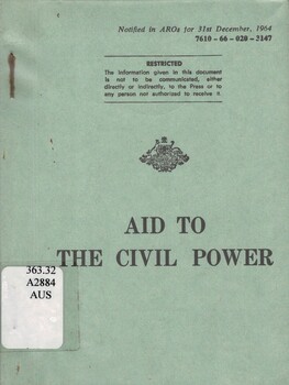 Australian Army: Aid to the Civil Power