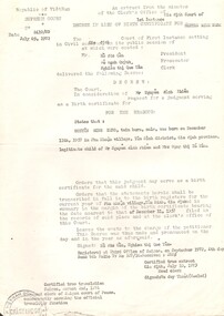 Decree in Lieu of Birth Certificate for Nguyen Binh Hung