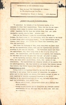 This is page one of Superstitions of the Vietnamese People.