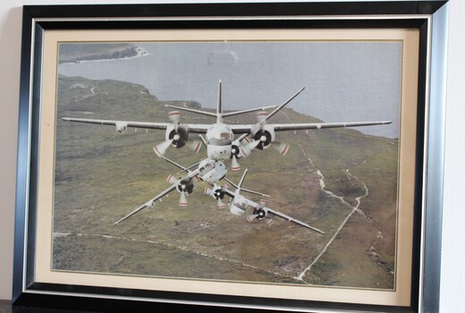 Framed photo of 3 trackers flying in formation near Jarvis Bay, New South Wales, Australia.