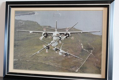 Framed photo of 3 trackers flying in formation near Jarvis Bay, New South Wales, Australia.