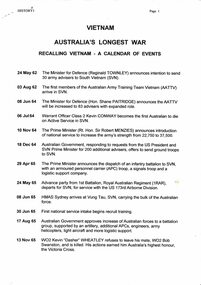 A copy of Vietnam: Australia's Longest War: Rrecalling Vietnam - A Calendar Of Events