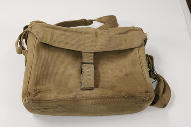 Typical canvas bag used to carry radio accessories by soldiers in Vietnam