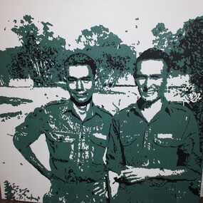 Painting - Oil & gesso on canvas, Bright Eyed and Bushy Tailed - Kapooka, NSW,1968