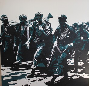 Painting - Oil & gesso on canvas, Gunners - Nui Dat Vietnam, 1970