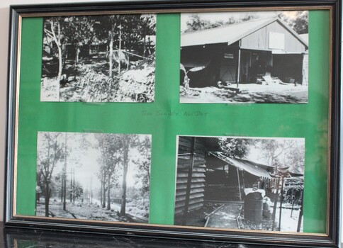 Four black and white photos of camps in Nui Dat