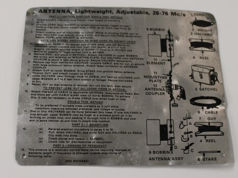 Silver metal antenna assembly instructions.