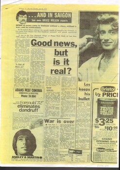 page 2, article "Les keeps his bullet"