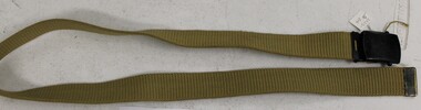 Woven polyester belt with a black buckle.
