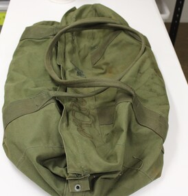 Army issue olive drab duffel bag.