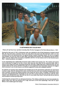 Laminated poster with four soldiers and a boy called Mot