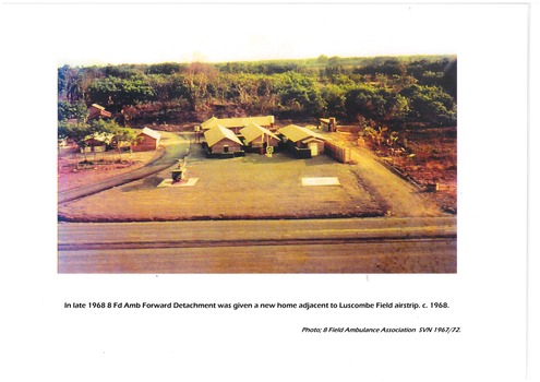 Overhead image of new location of 8 Field Forward Detachment adjacent to Luscombe Field airstrip.
