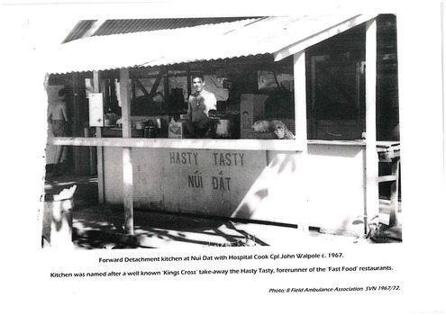 Image of Forward Detachment hospital cook Cpl Joh Walpole. 1967