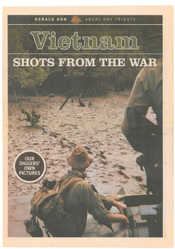 A newspaper produced by the Herald Sun of coloured photographs taken by soldiers.