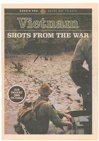 A newspaper produced by the Herald Sun of coloured photographs taken by soldiers.