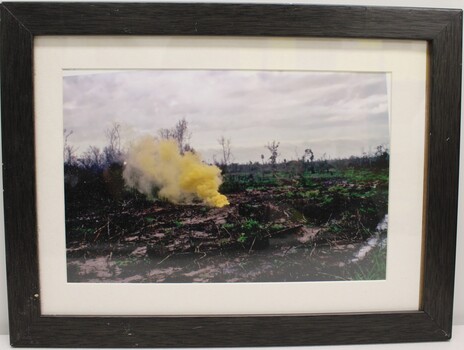 Barren Area with Yellow-Orange Smoke