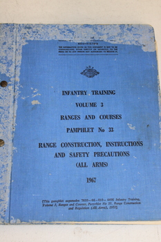 Blue canvas covered instruction manual, dated 1967.