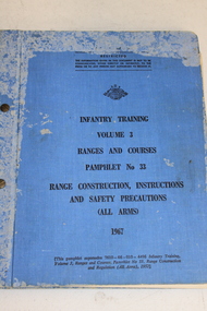 Blue canvas covered instruction manual, dated 1967.