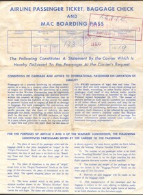 Cream coloured passenger ticket. 