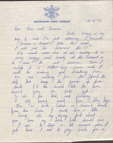 First page of a and written letter dated 26.4.1970.