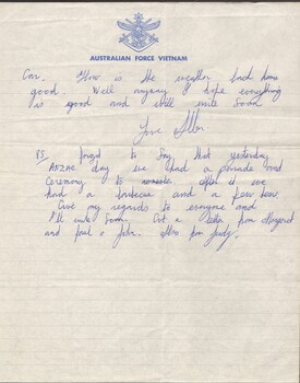 Second page of hand written letter.