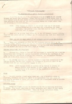 First page briefing note. QANTAS Charter Saigon/Sydney.