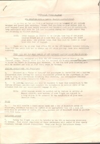 First page briefing note. QANTAS Charter Saigon/Sydney.