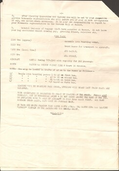 2nd page briefing note. QANTAS charter SAIGON/SYDNEY