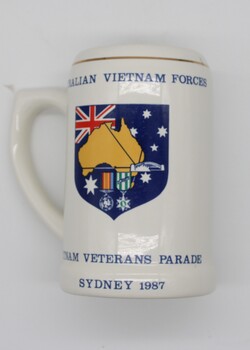 White beer stein Vietnam Veterans Parade Sydney 1987