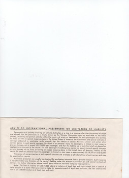 Airline ticket for Gordon Skidmore