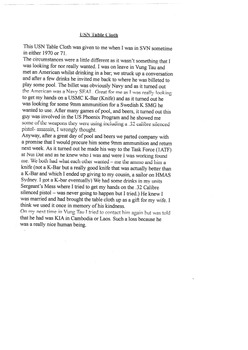 Explanation on how Sergeant Frankel obtained the table cloth.