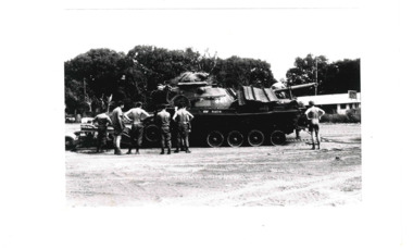 Side view of 92T after being towed to Nui Dat 12 April 1971.