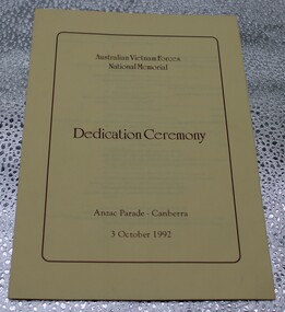 A small Dedication Ceremony booklet printed in 1992.