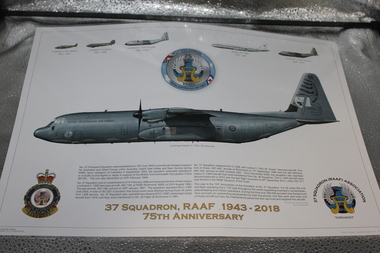 Small coloured image commemorating 37th Squadron. 