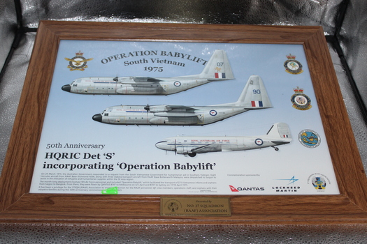 Framed print of type of plane used in Operation Babylift.