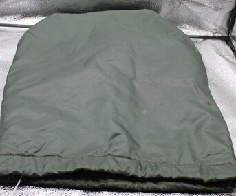 Khaki vinyl lined canvas bag to cover flying helmet, 