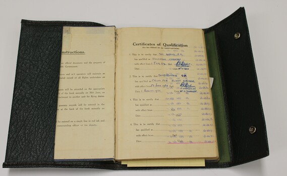 A book detailing "sign off" qualifications. 