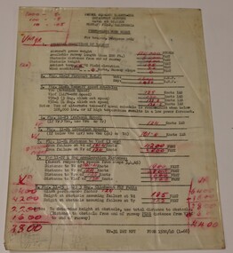 Single page performance page with red markings. 