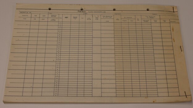 30 page booklet used by a flight engineer log.