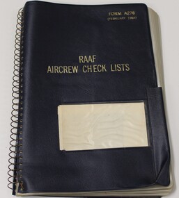 Wire bound booklet. Form A276. RAAF Aircrew check list.